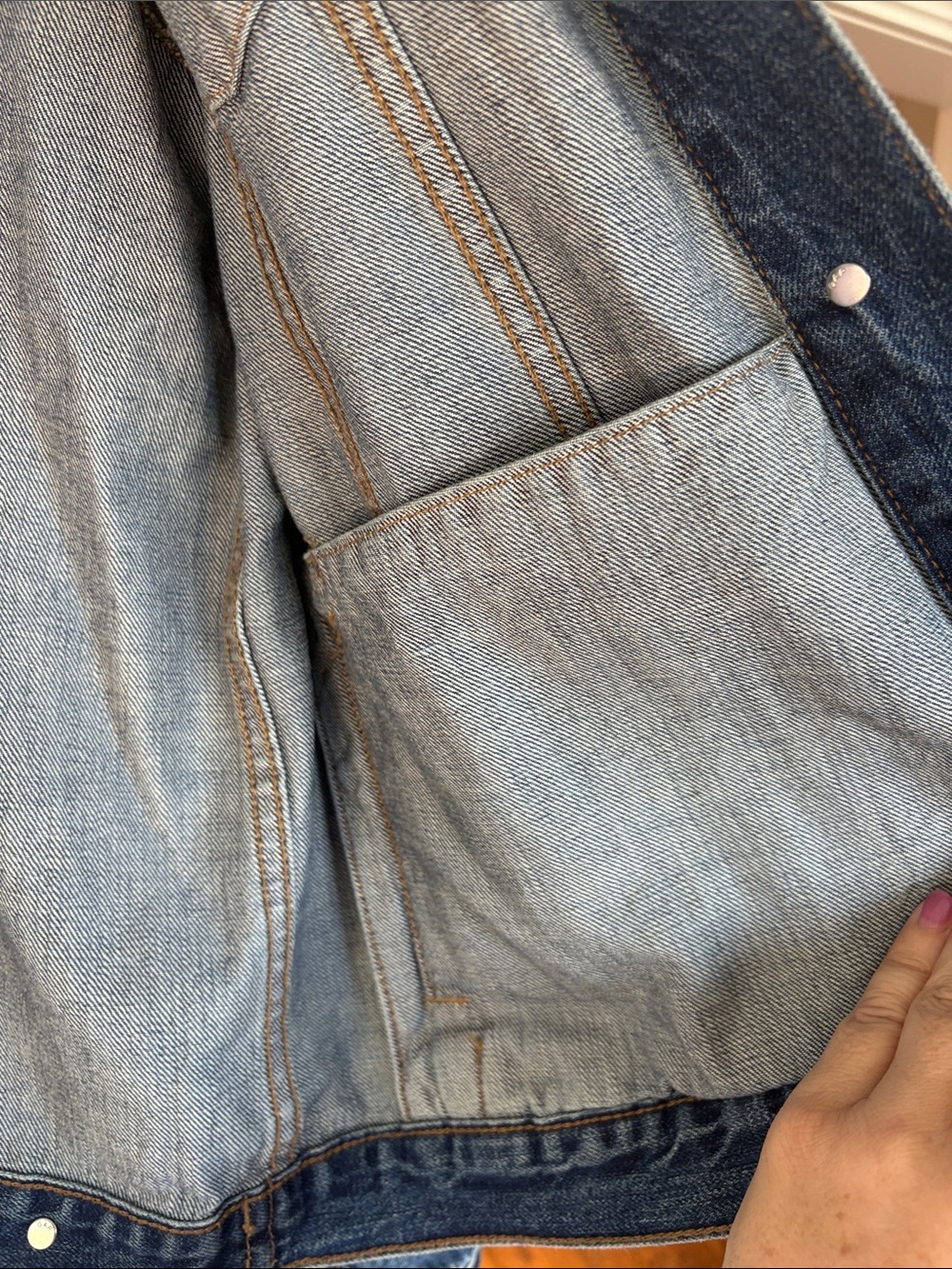NWT GAP XL Tall Medium Blue Denim Jacket with Button Front - Picture 4 of 7